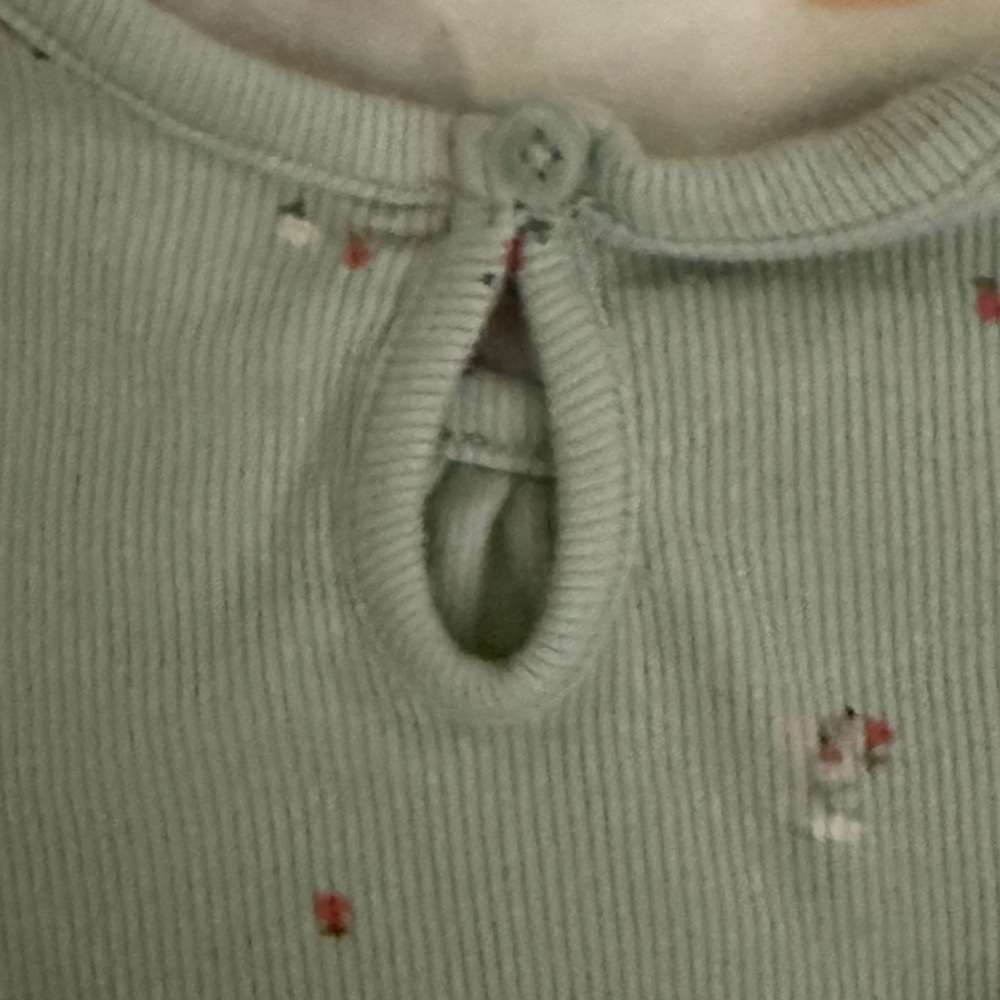 Carter's blue grey Ribbed Baby Bodysuit with floral Print - Picture 6 of 8